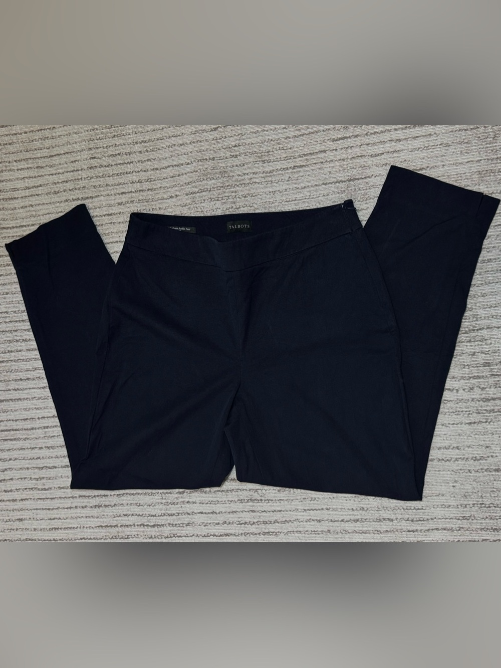Talbots Chatham Ankle Pants Curvy Navy Slim‎ Career Pants 8P